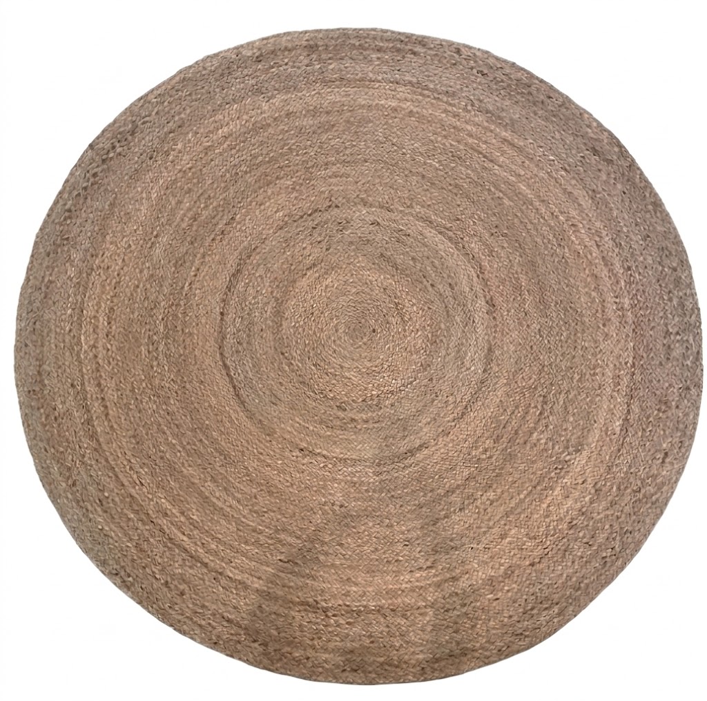 100% Jute Braided | Brown Jute Round Rug