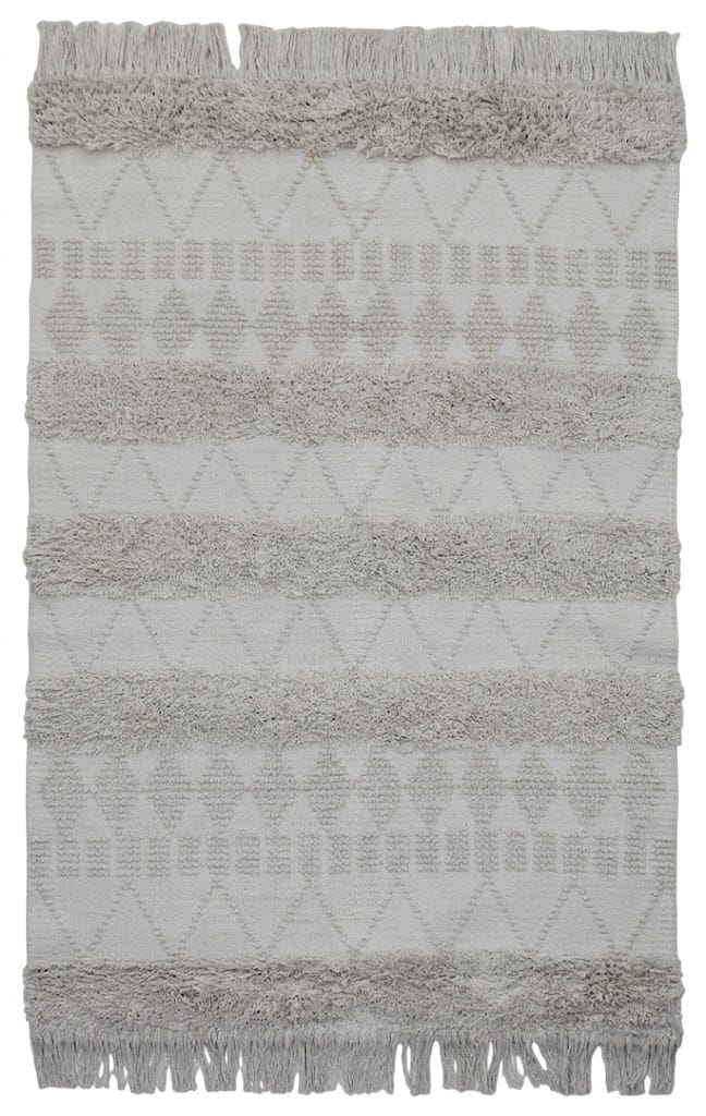 100% Cotton | Contemporary Off-white Handwoven Carpet