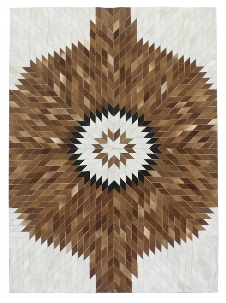 Hair on Leather Rug | Modern Brown Handmade Carpet