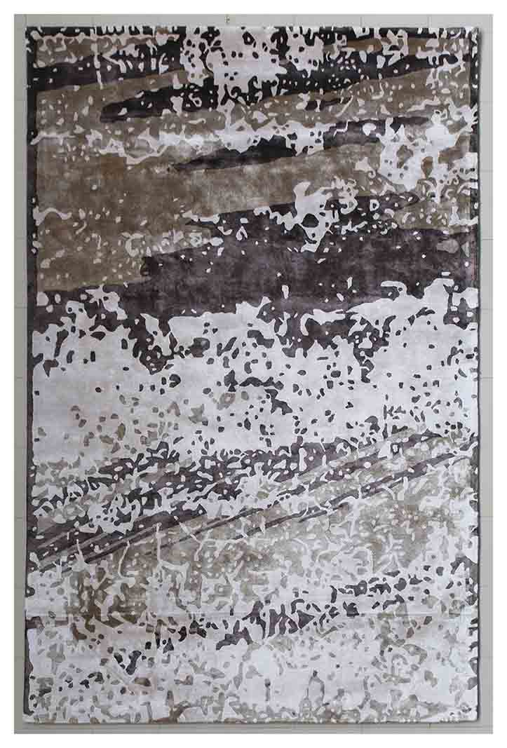 100% Bamboo Silk Handtufted Carpet in Modern style, Off-white Color Rug - RC120