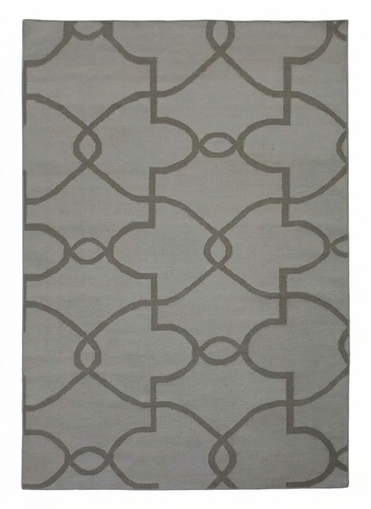 100% New Zealand Wool | Geometric Beige Hand-tufted Carpet