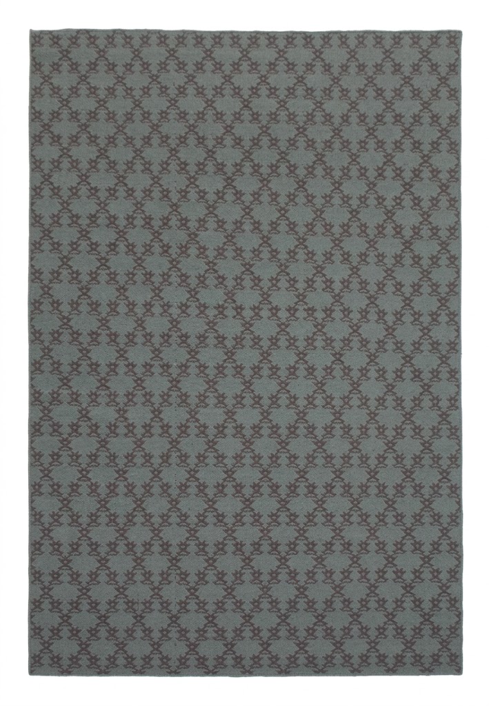 100% New Zealand Wool | Geometric Light Green Flatweave Carpet