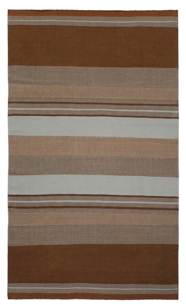 100% New Zealand Wool | Stripe Rust Flatweave Carpet