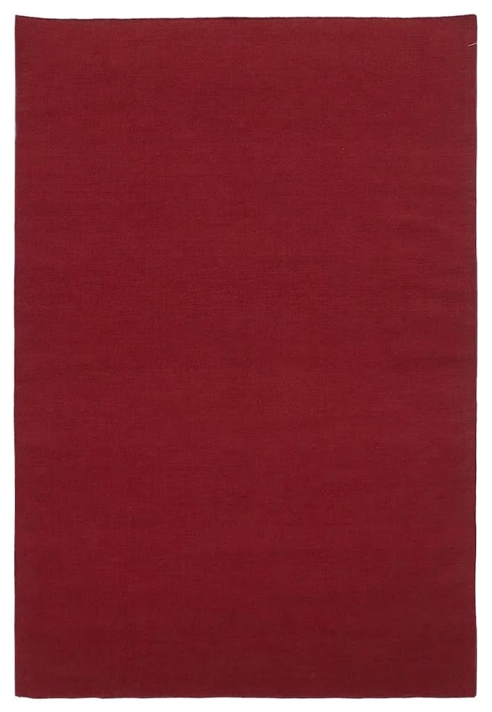 Natural Wool | Minimalist Red Flat-weave Carpet