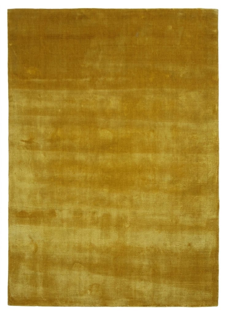 100% Viscose | Minimalist Mustard Hand-loom Rug Carpet