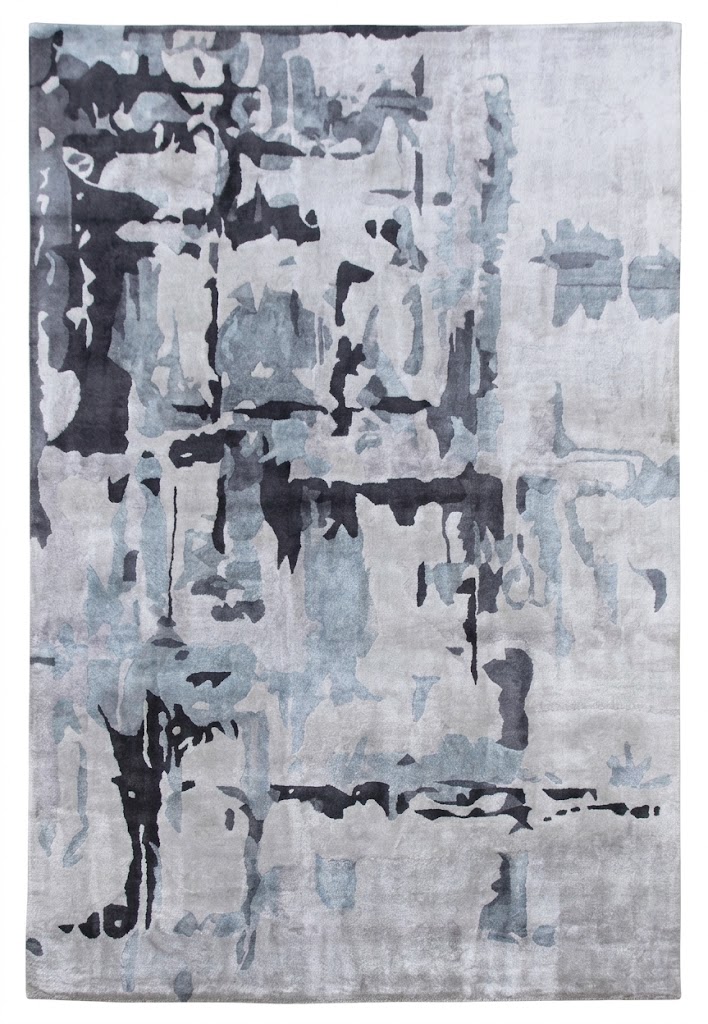 Modern Grey Hand tufted Rug | Bamboo Silk Carpet