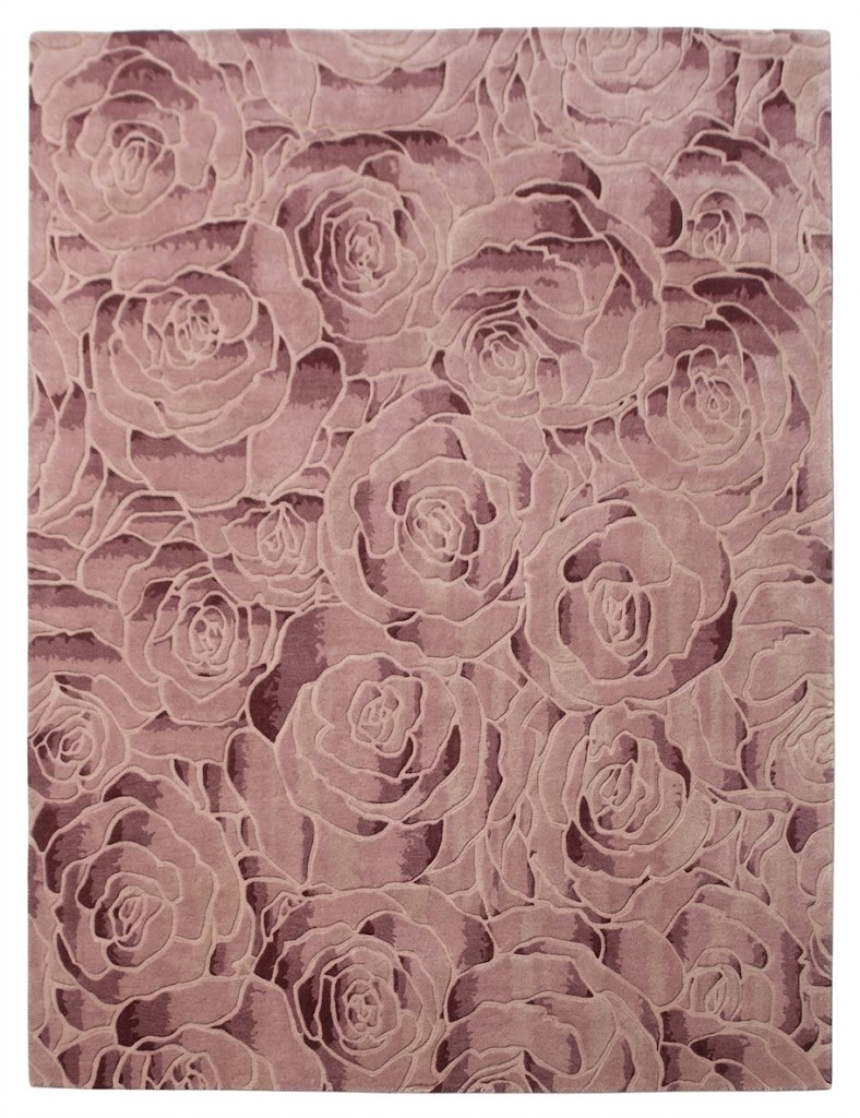 Flower Rose Hand tufted Rug | Blend of Bamboo Silk & New Zealand Carpet