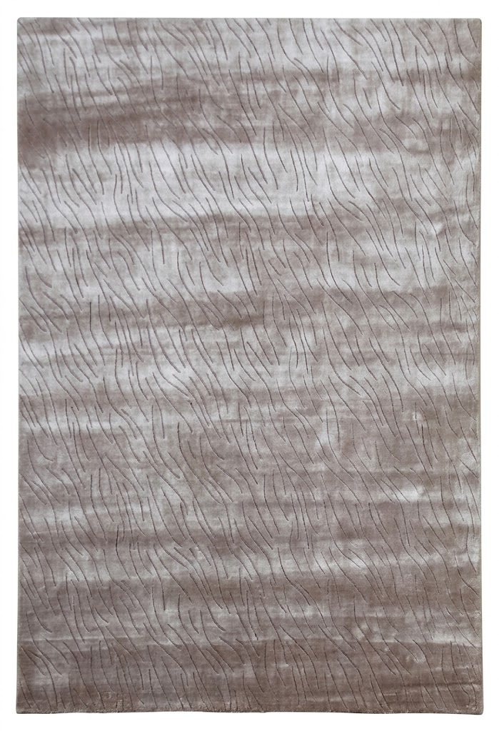 Modern Beige Loom knotted Rug | Bamboo Silk Carpet