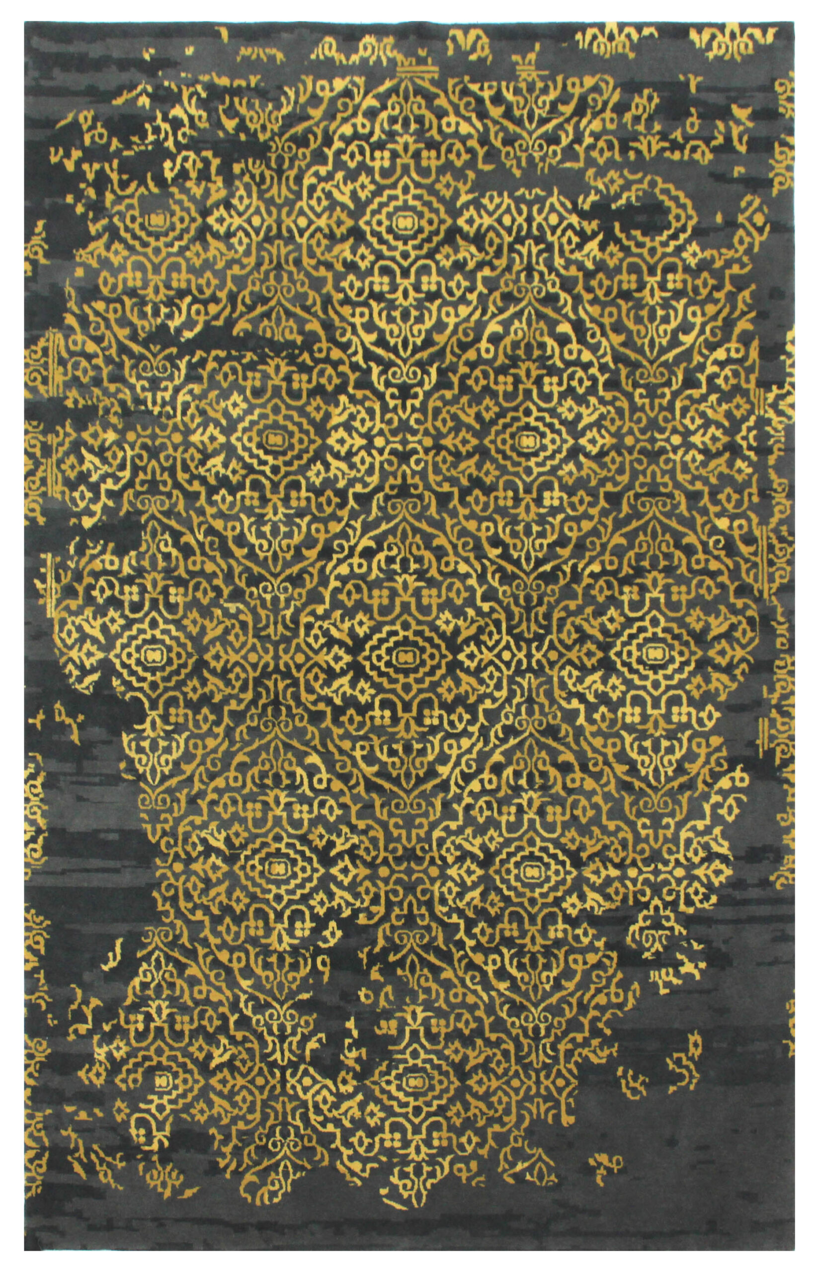 100% Nz Wool Handknotted-8/42 Carpet in Antique style, Gold Color Rug - RC90