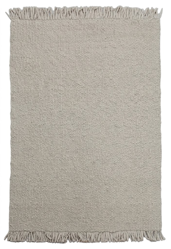 Minimalist White Flat weave Carpet | 100% Wool