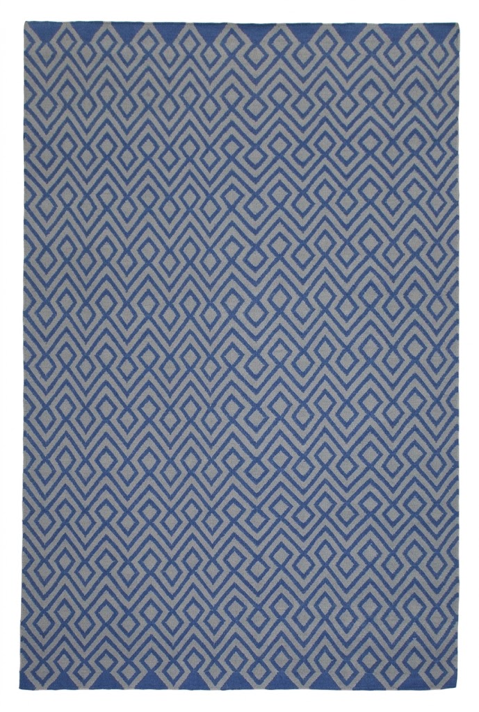 Geometric Blue Hand tufted Carpet | 100% New Zealand Wool Rug