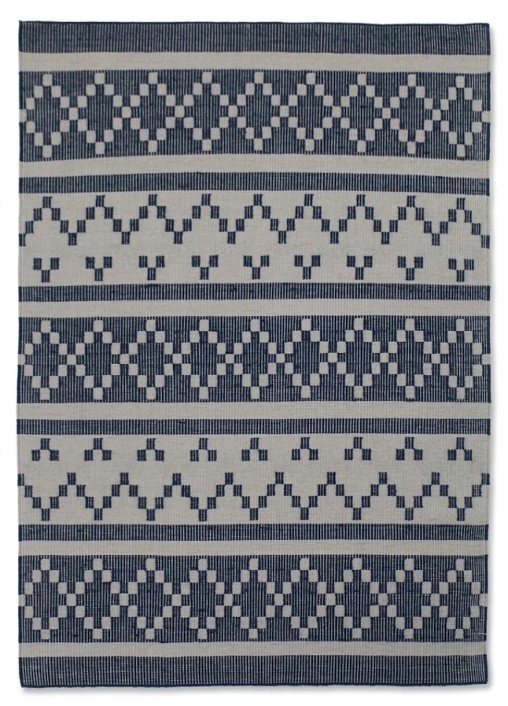 Geometric Blue Hand tufted Carpet | 100% New Zealand Wool