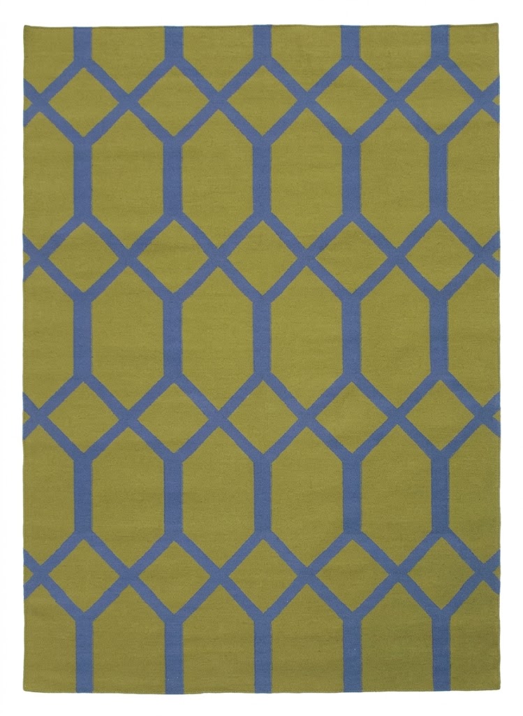 Geometric Green Hand tufted Carpet | 100% New Zealand Wool
