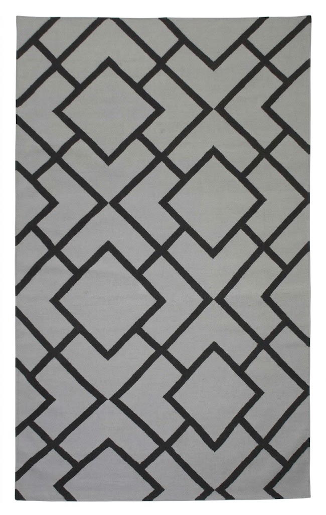 Geometric White Flat weave Carpet | 100% New Zealand Wool