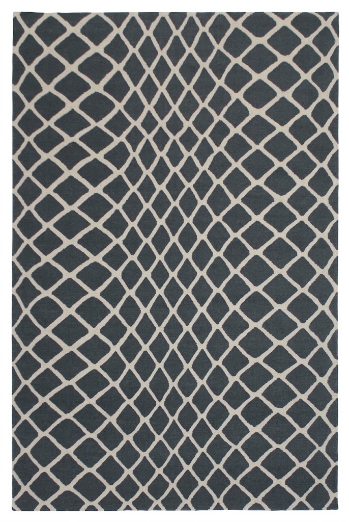 Geometric Black Flat weave Carpet | 100% Indian Wool