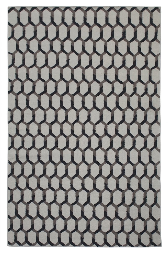 Geometric White Handmade Rug | 100% Indian Wool Carpet