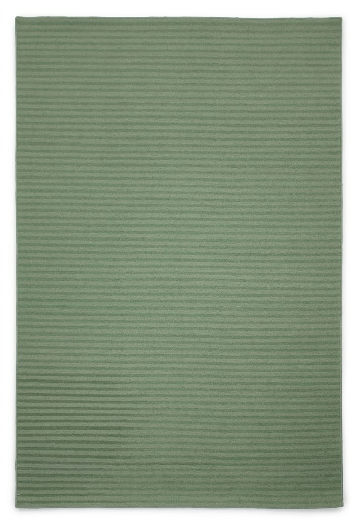 100% New Zealand | Stripe Green Handmade Carpet