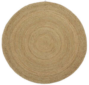 100% Jute Braided Rugs in Stripe style, Natural Brown Color Rug - RC 496