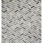 Hair on Leather Rugs in Geometric style, Grey Color Rug - LR45