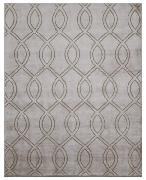 100% Bamboo Silk Handtufted Carpet in Modern style, Beige Color Rug - RC745
