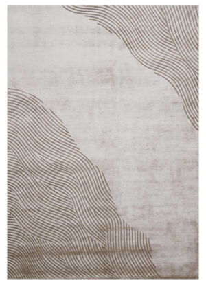 100% Bamboo Silk Handtufted Carpet in Modern style, Beige Color Rug - RC746