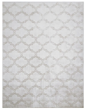 100% Bamboo Silk Handtufted Carpet in Modern style, Beige Color Rug - RC748