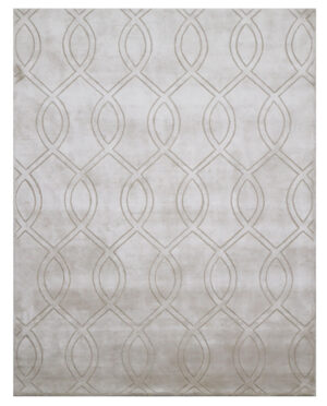 100% Bamboo Silk Handtufted Carpet in Modern style, OFF WHITE Color Rug - RC749