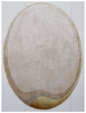 100% Bamboo Silk Handtufted Carpet in Modern style, Beige Color Rug - RC839