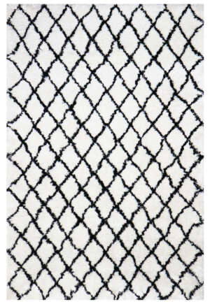 Polyester & BCF Shaggy Rugs in Plain style, White Color Rug - SH103