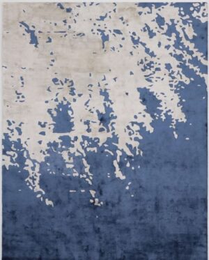 100% Bamboo Silk Hand Tufted Rugs in Plain style, Blue Color Rug - RC807