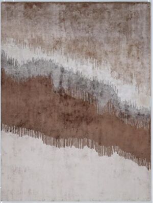 100% Bamboo Silk Hand Tufted Rugs in Plain style, Brown Color Rug - RC820