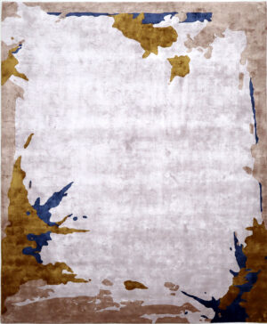 100% Bamboo Silk Hand Tufted Rugs in Plain style, Cream Color Rug - RC862