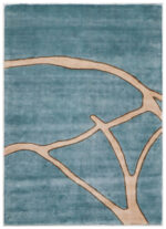 100% Bamboo Silk Hand Tufted Rugs in Plain style, Green Color Rug - RC799