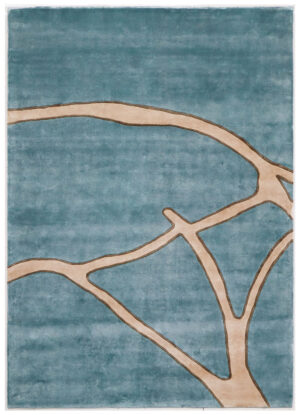 100% Bamboo Silk Hand Tufted Rugs in Plain style, Green Color Rug - RC799