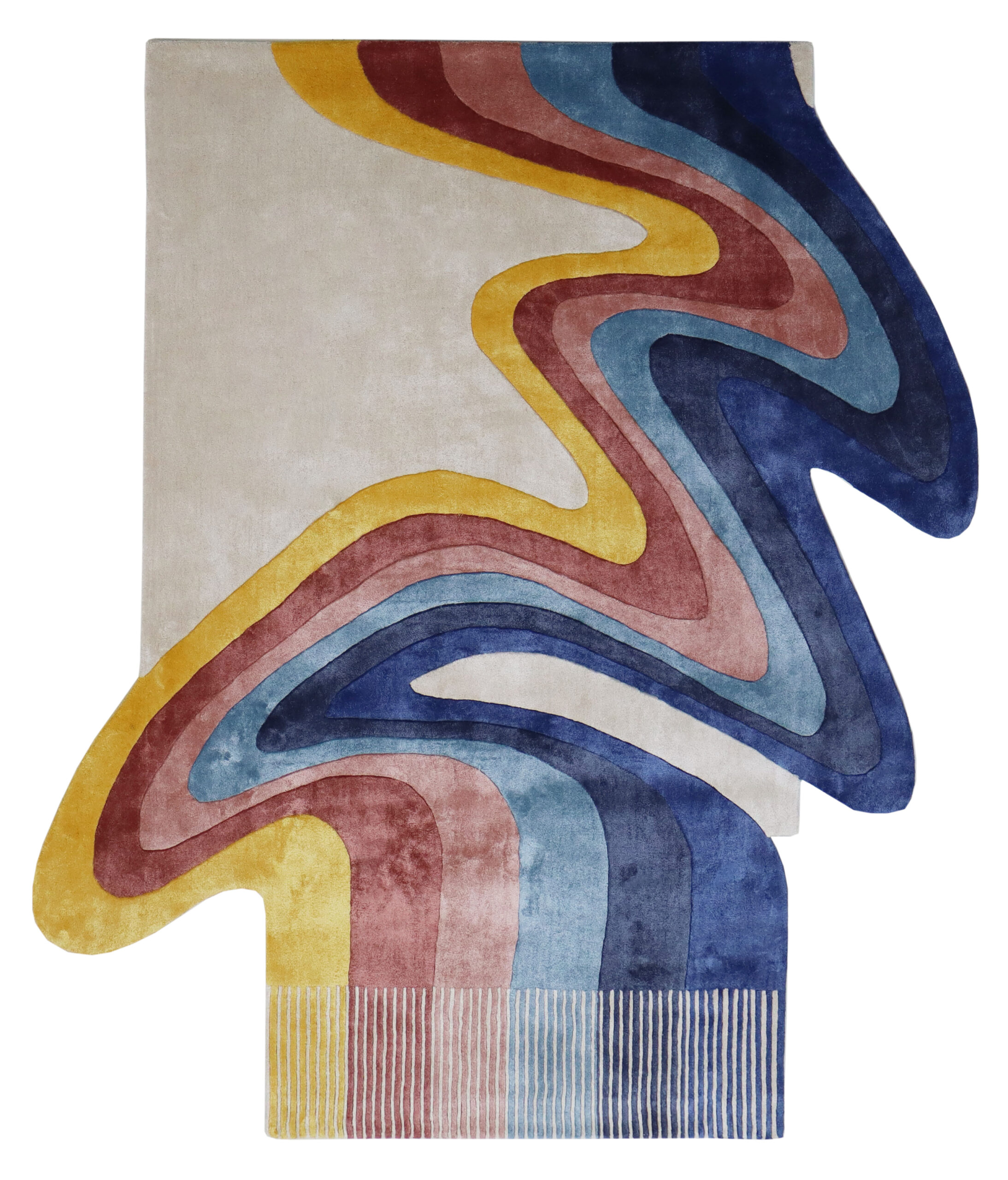 100% Bamboo Silk Handmade Carpet in Abstract style, Multi color Handtufted Rug - RC897