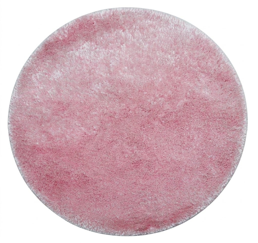 Shaggy Rug | Minimalist Pink Round Carpet