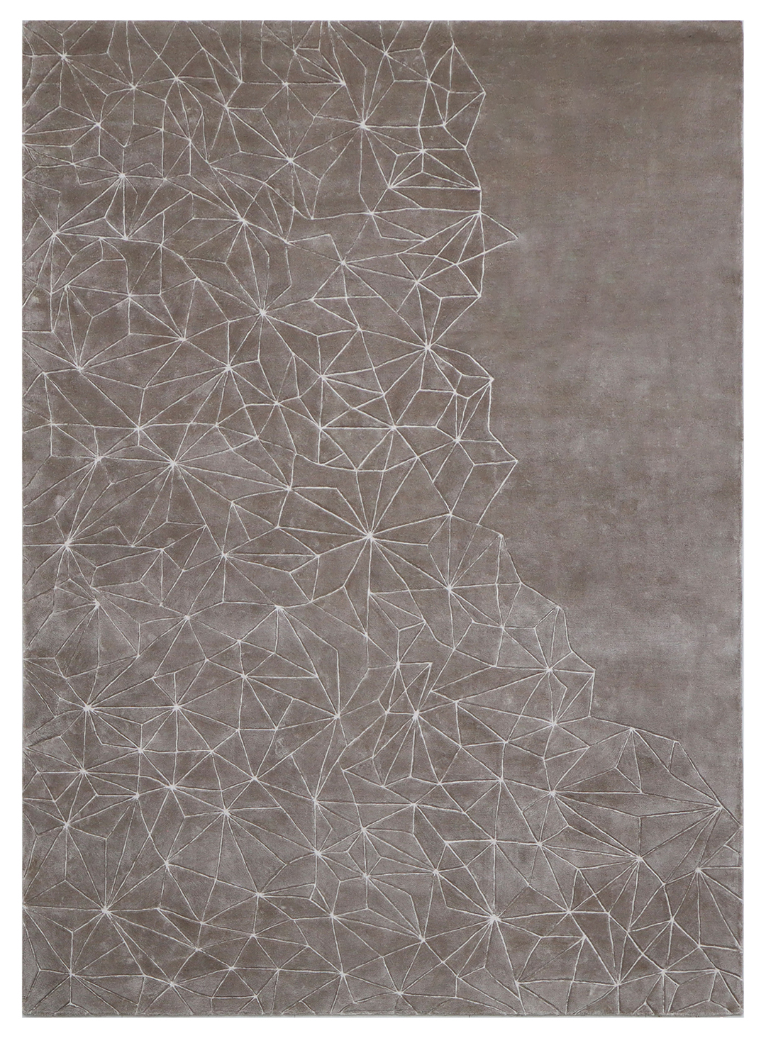 100% Bamboo Silk & Wool Handmade Carpet in Abstract style, Brown color Handtufted Rug - RC809