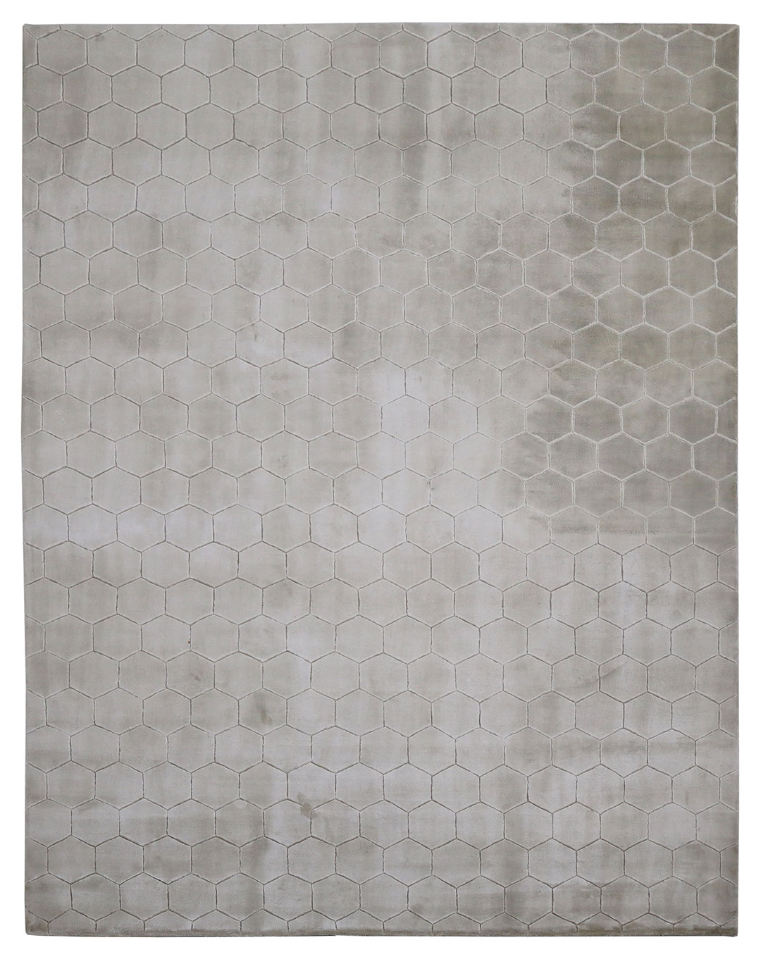100% Bamboo Silk Handmade Carpet in Geometric style, Grey Color Handtufted Rug - RC835A