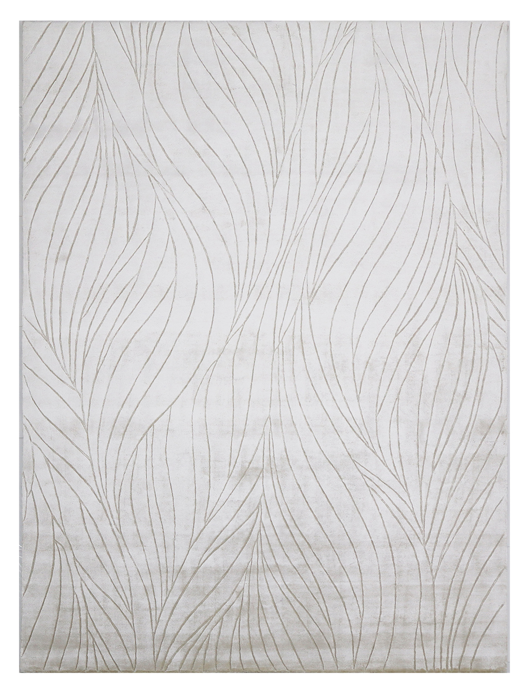 100% Bamboo Silk Handmade Carpet in Stripe style, Grey color Handtufted Rug - RC836