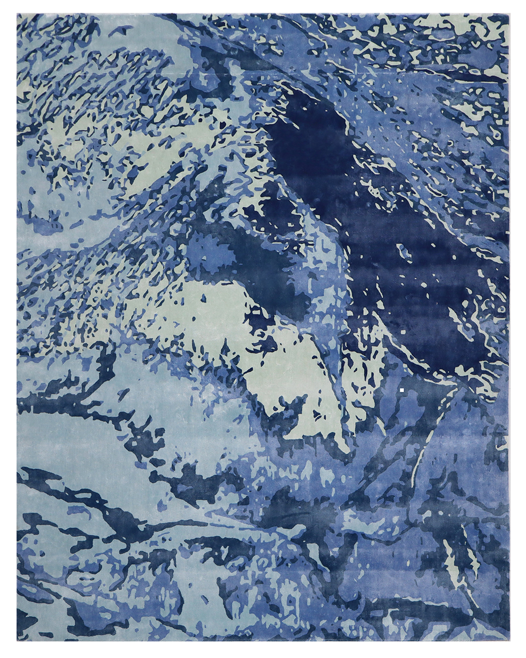 100% Bamboo Silk Handmade Carpet in Stripe style, White color Handtufted Rug - RC870 A