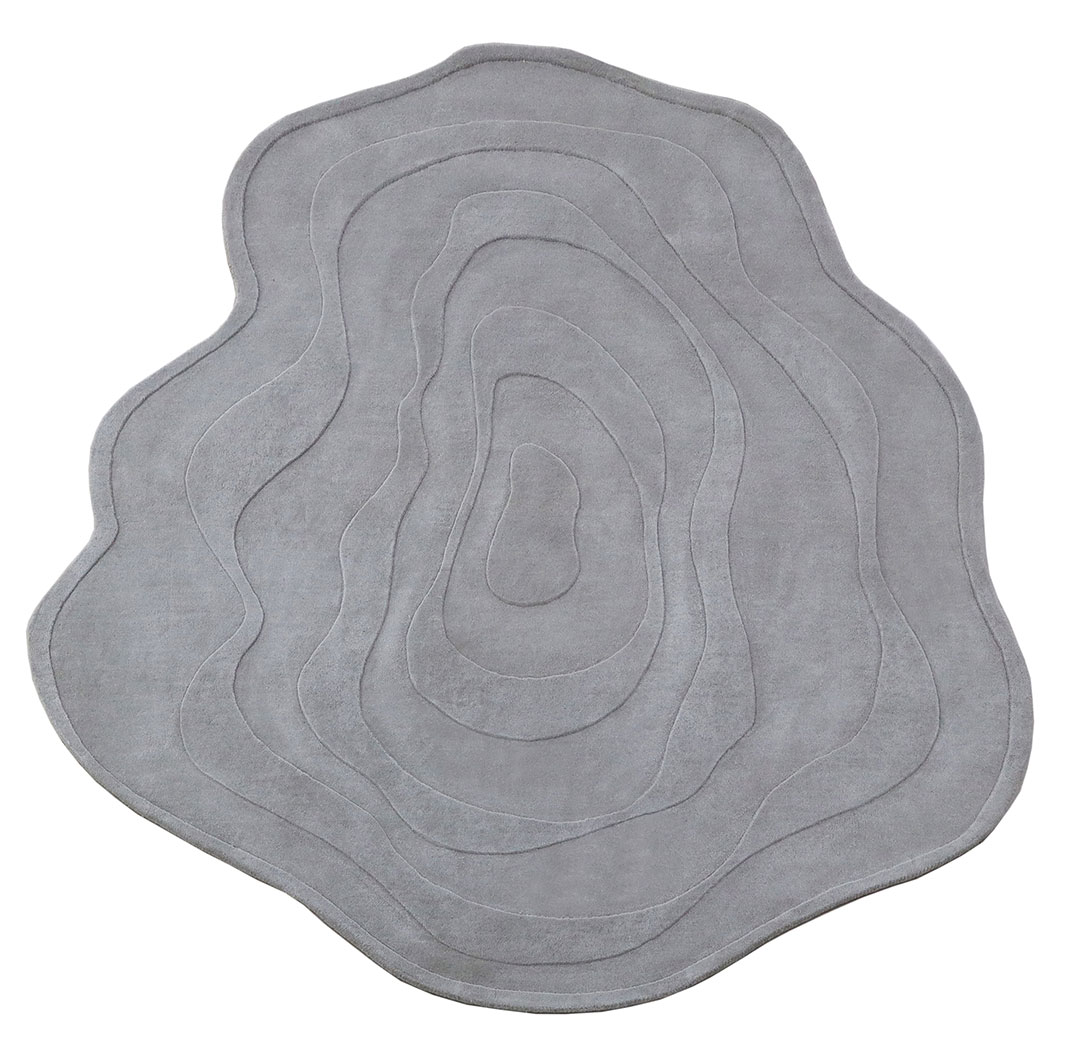 100% Bamboo Silk Handmade Carpet in Abstract style, Grey color Handtufted Rug - RC909