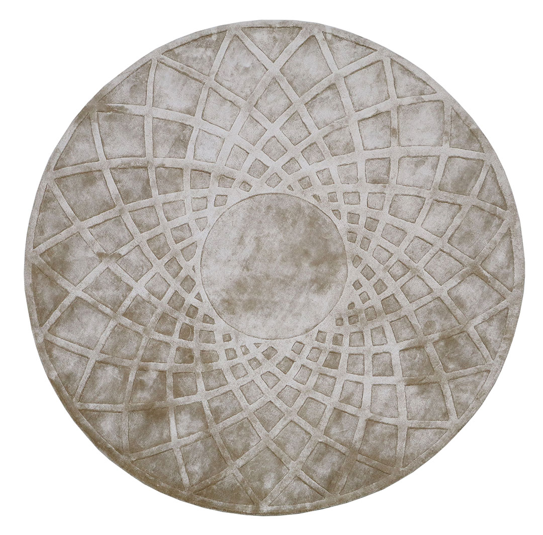 100% Bamboo Silk Handmade Carpet in Geometric style, Grey color Handtufted Rug - RC918