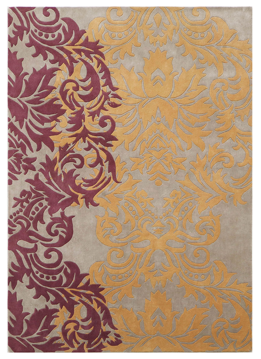 Blend of New Zealand Wool & Bamboo Silk Handmade Carpet in Classic style, Multi color Handtufted Rug - RC921