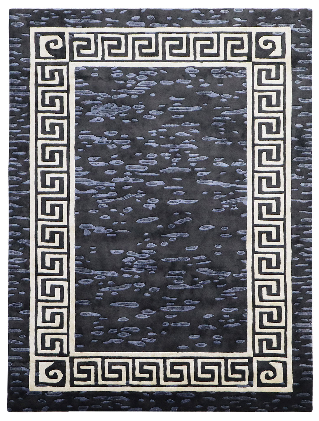 100% Bamboo Silk Handmade Carpet in Classic style, Black color Handtufted Rug - RC930