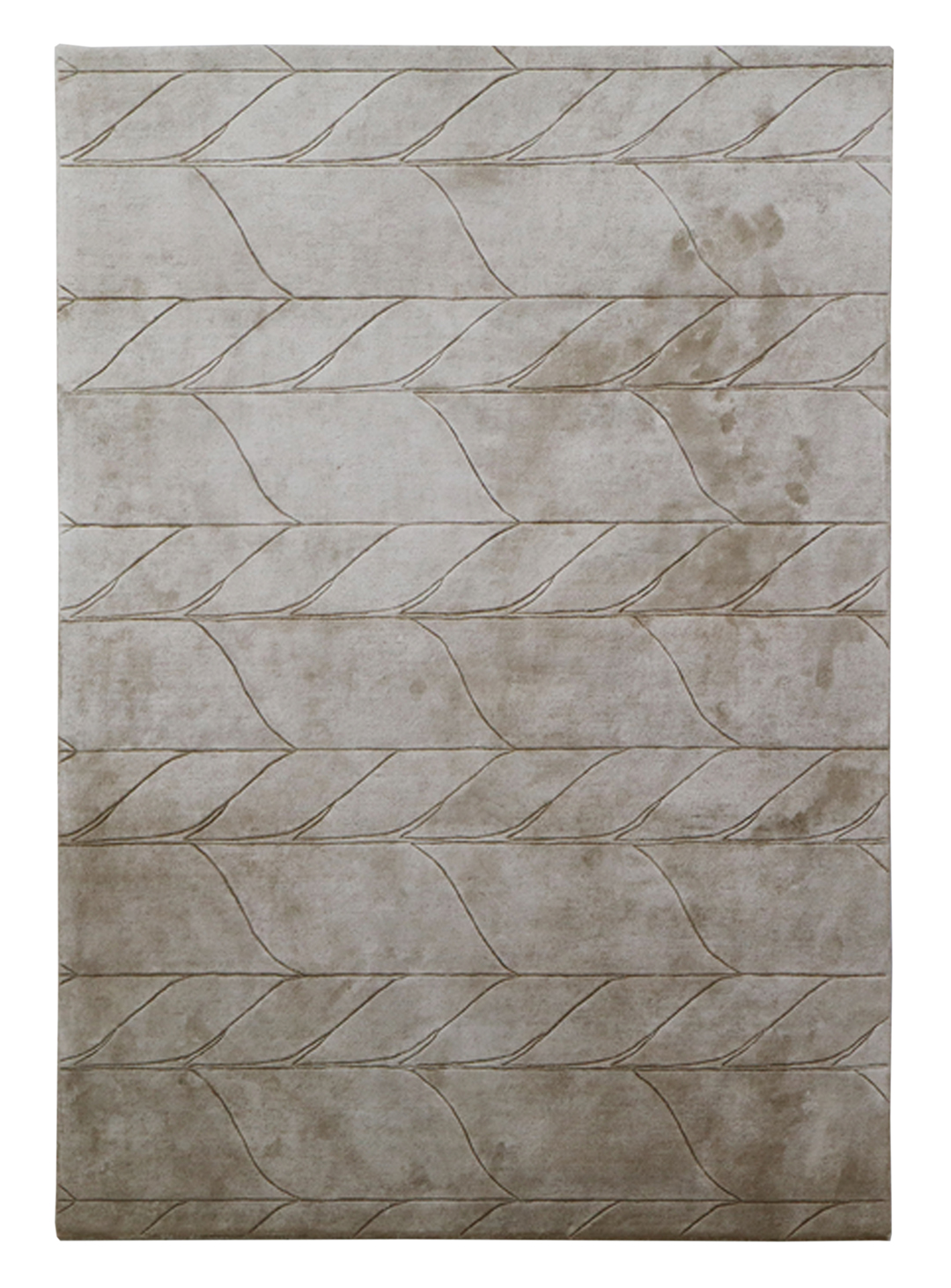 100% Tencel Wool Handmade Carpet in Stripe style, Brown color Handtufted Rug - RC951 A