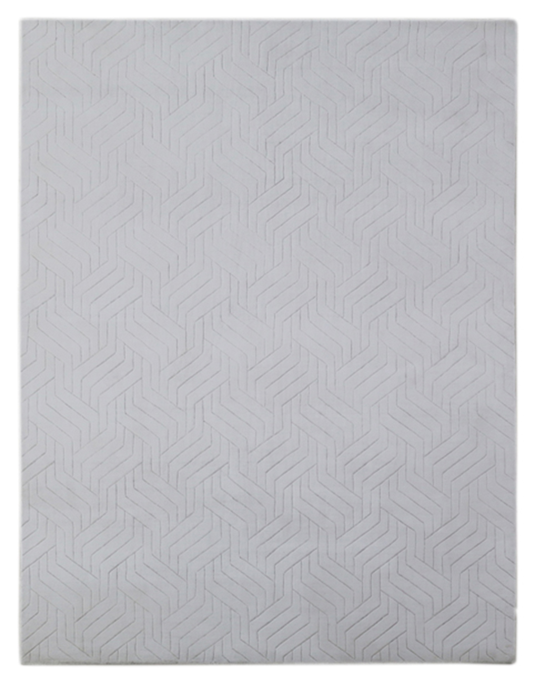 100% Bamboo Silk Handmade Carpet in Stripe style, White color Handtufted Rug - RC972