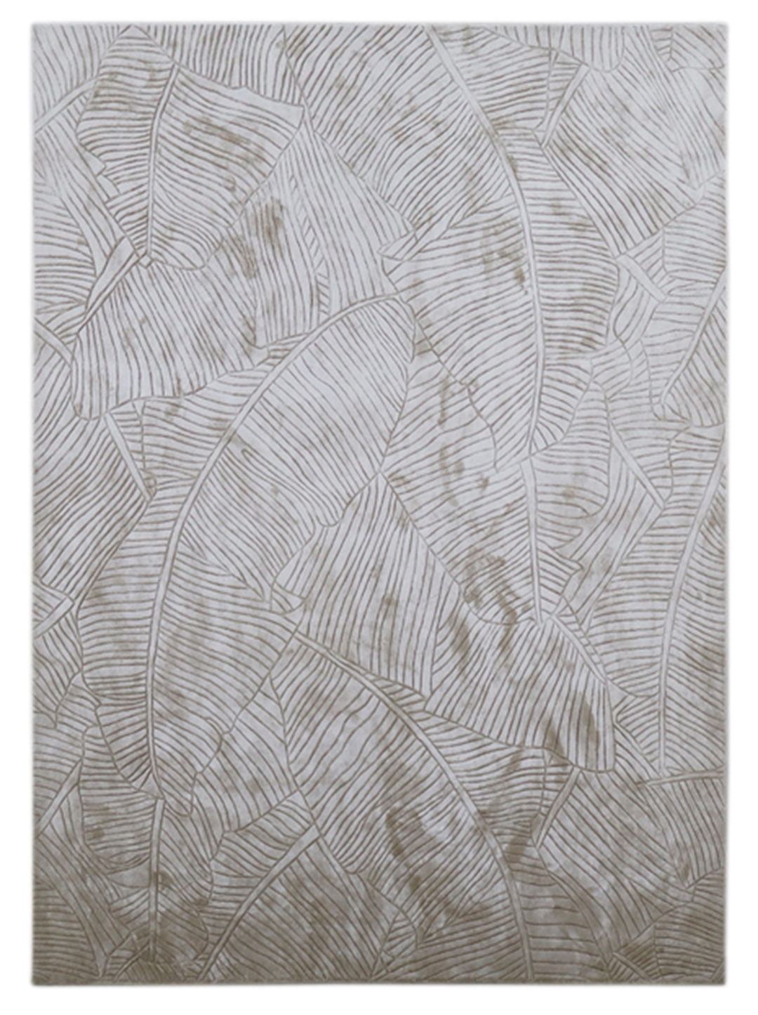 100% Bamboo Silk Handmade Carpet in Floral style, White color Handtufted Rug - RC986