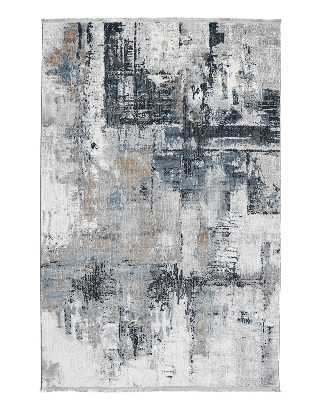 100% Polysester Machine Made Carpet, Grey Navy Blue Color -MR112