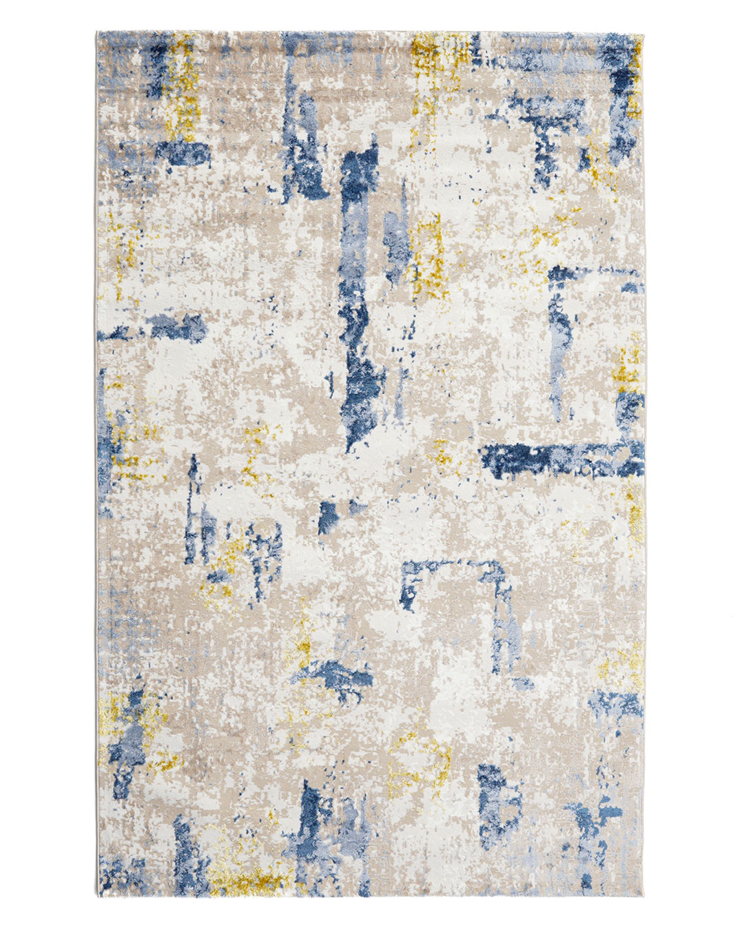 100% Polysester Machine Made Carpet, Beige Blue Color - N371A