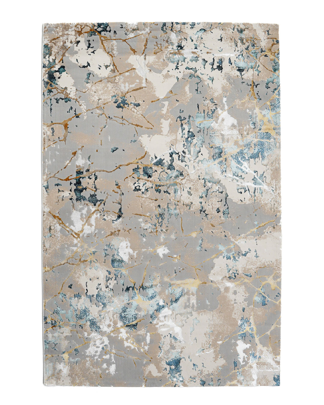 100% Polysester Machine Made Carpet, Multi Blue - NN66AL